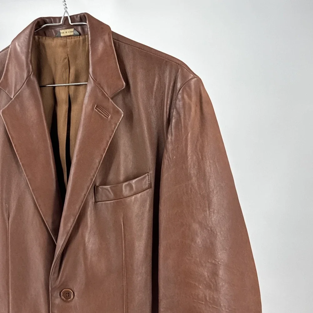 Vintage Banana Republic Leather Blazer Size 40R Brown